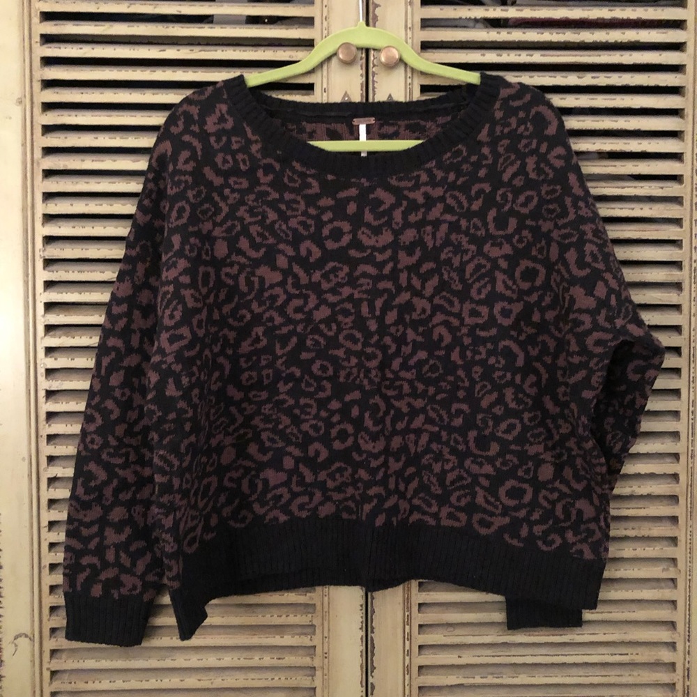 Free People Cheetah Sweater Top